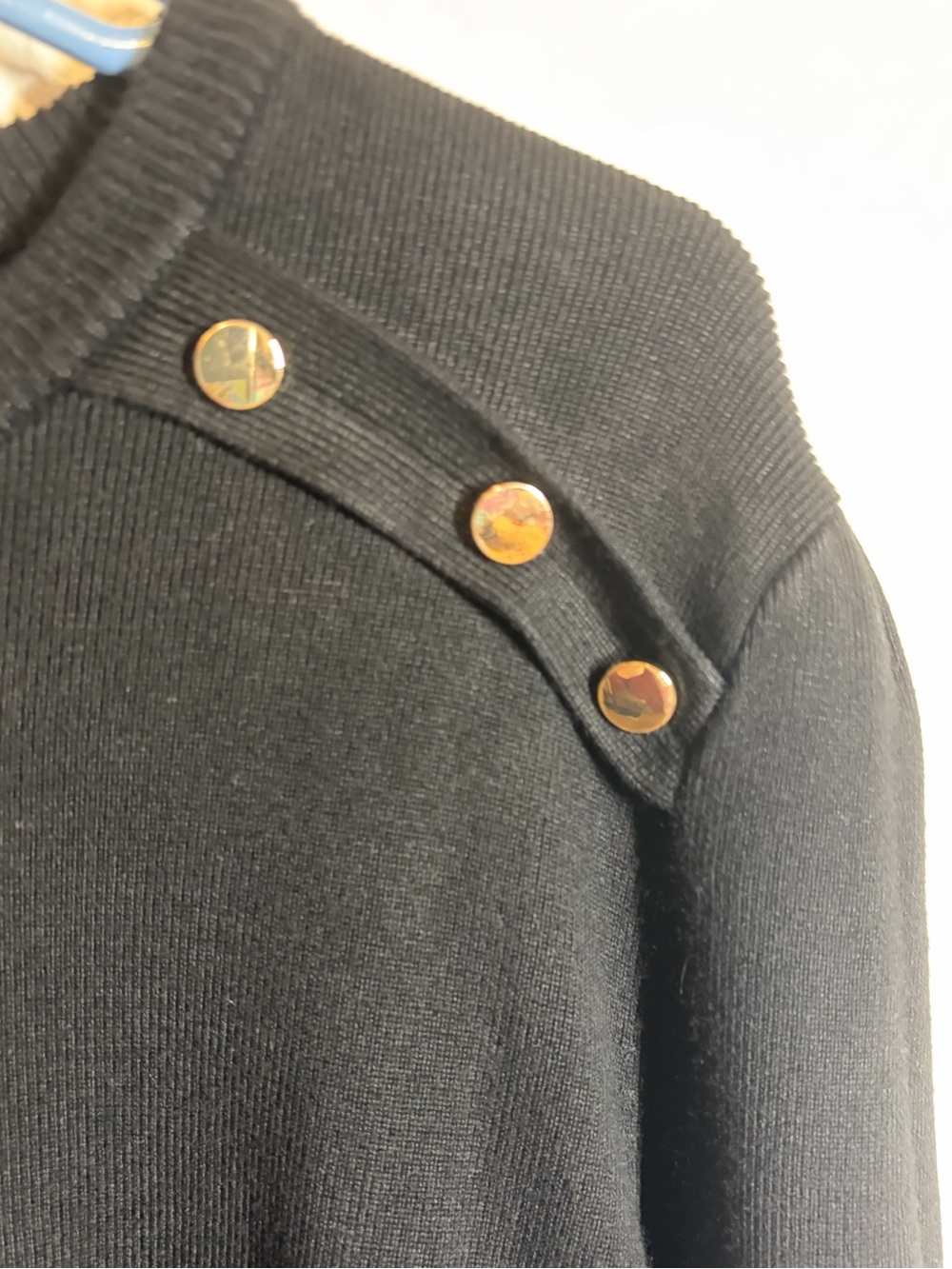 Investments Black Knit Shoulder-Button Sweater - Picture 3 of 7